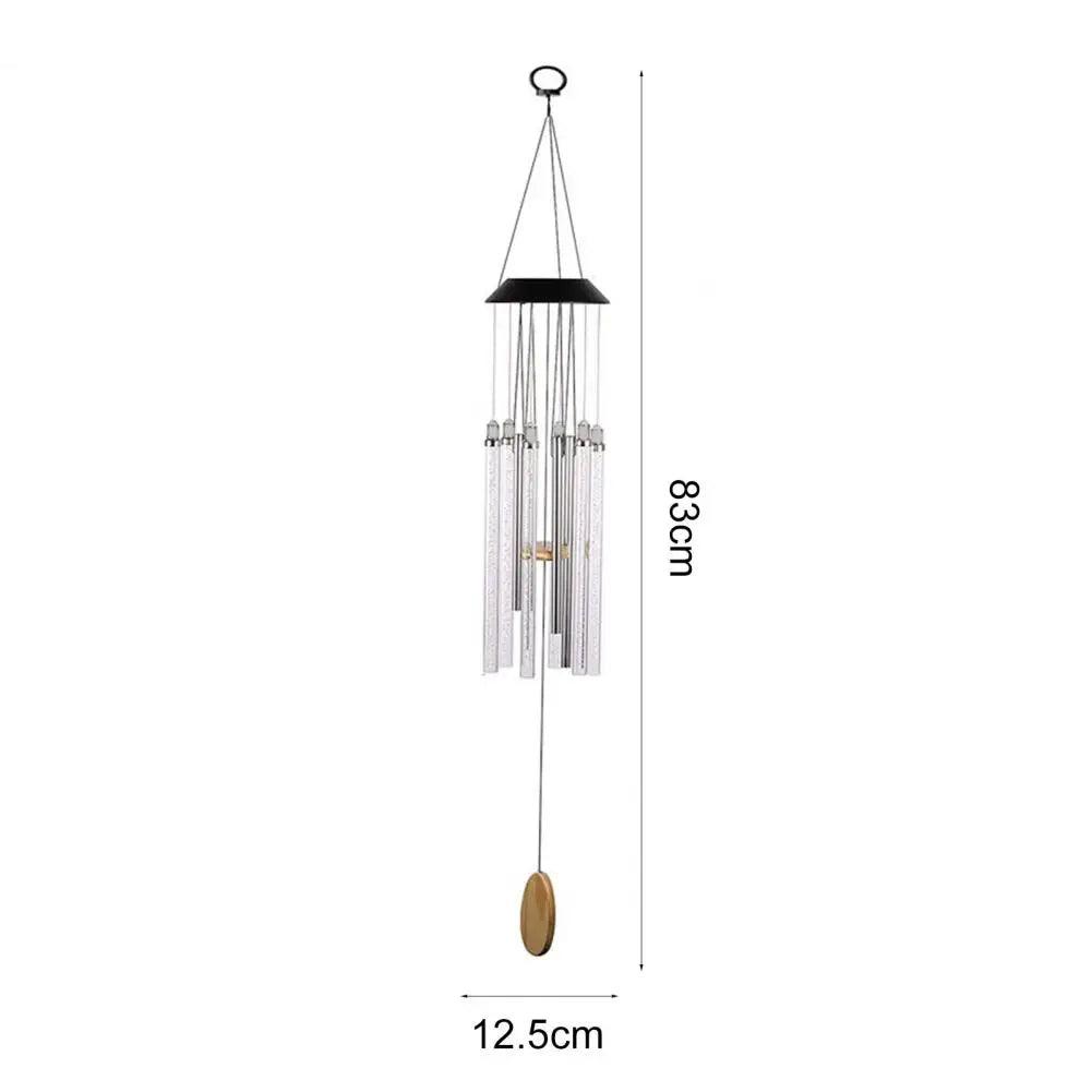 Solar Wind Chimes - 4.92” x 32.68” LED Lighted Waterproof ABS Wind Bell, Eco-Friendly Solar Powered Wind Chime with Hook, Perfect for Outdoors