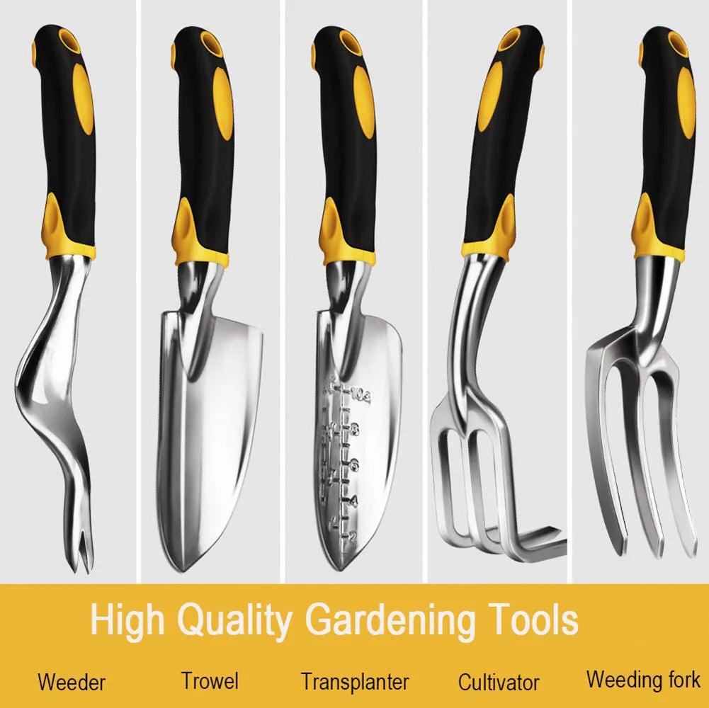 Garden Tool Set: Hand Trowel, Rake, Cultivator, and Weeder with Ergonomic Handle – Perfect for Lawn, Farmland, and Bonsai Gardening