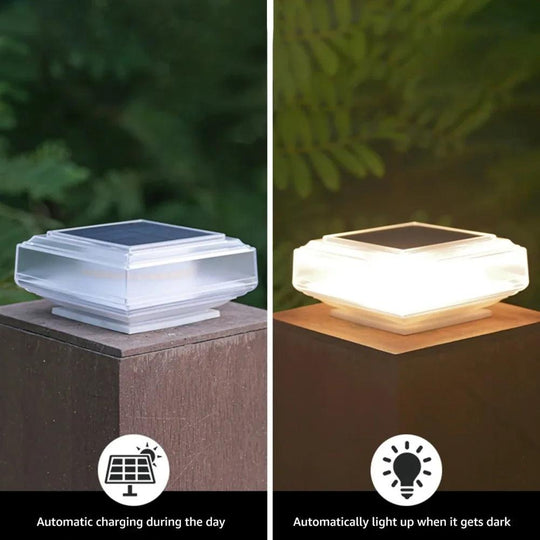 Solar Deck Post Lights | Waterproof LED Post Cap Light | 4x4 Solar Lights for Decking, Fence, Pillar | Warm Light for Garden, Patio, Yard