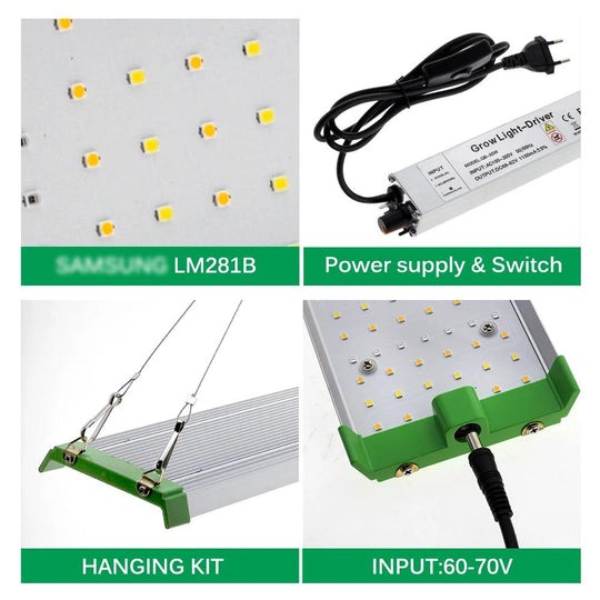 High-Brightness Full Spectrum LED Grow Light - Samsung LM281B for Hydroponic and Indoor Gardens