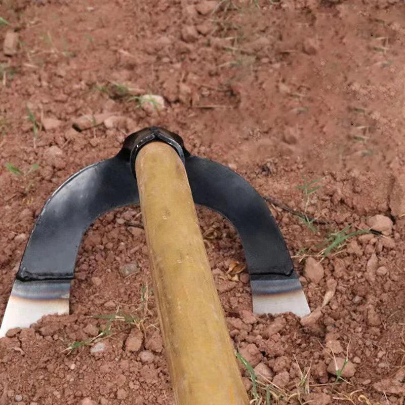 Handheld Hollow Hoe - Thickened Manganese Steel Weeding Tool for Soil Loosening and Vegetable Gardening