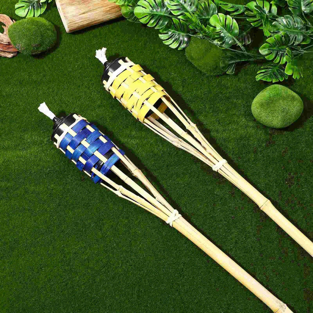 Bamboo Torch Flame Light - Outdoor Pathway Lights, Driveway Lights, Walkway Lights, Landscape Path Lighting (Random Color)