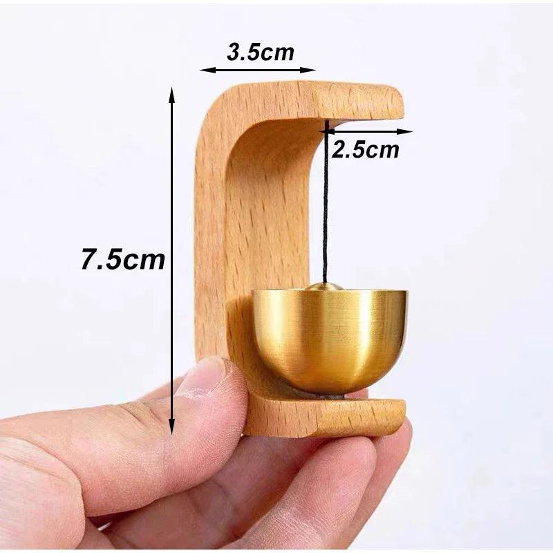 Solid Wooden Wind Chimes Doorbell | Magnetic Brass Wood Wind Chimes | Minimalist Entrance Home Decor