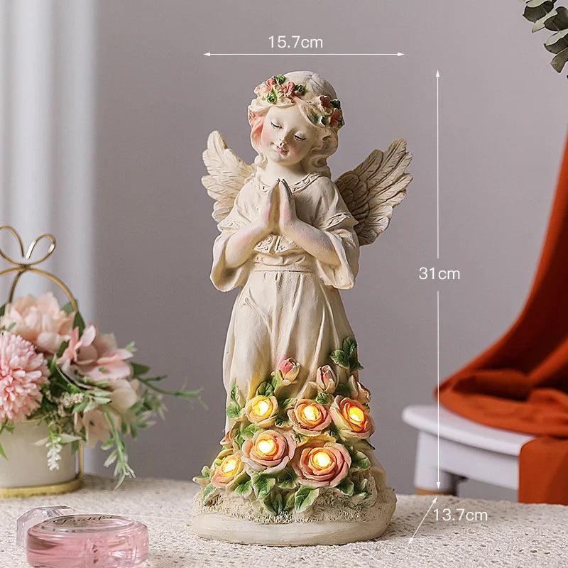 Solar Angel Garden Statue - Large Resin Angel Figurine Lamp for Yard, Garden, and Home Decor