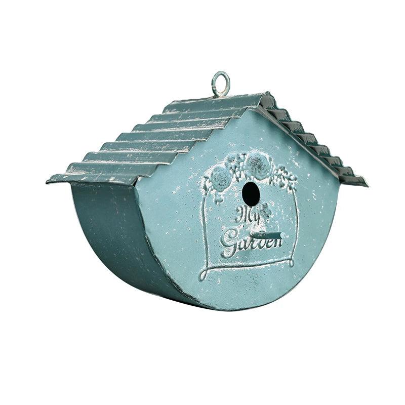 Unique Hanging Metal Birdhouse for Sale - Farmhouse Bird Houses for Garden Decor