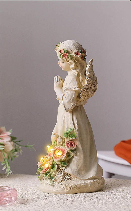 Solar Angel Garden Statue - Large Resin Angel Figurine Lamp for Yard, Garden, and Home Decor