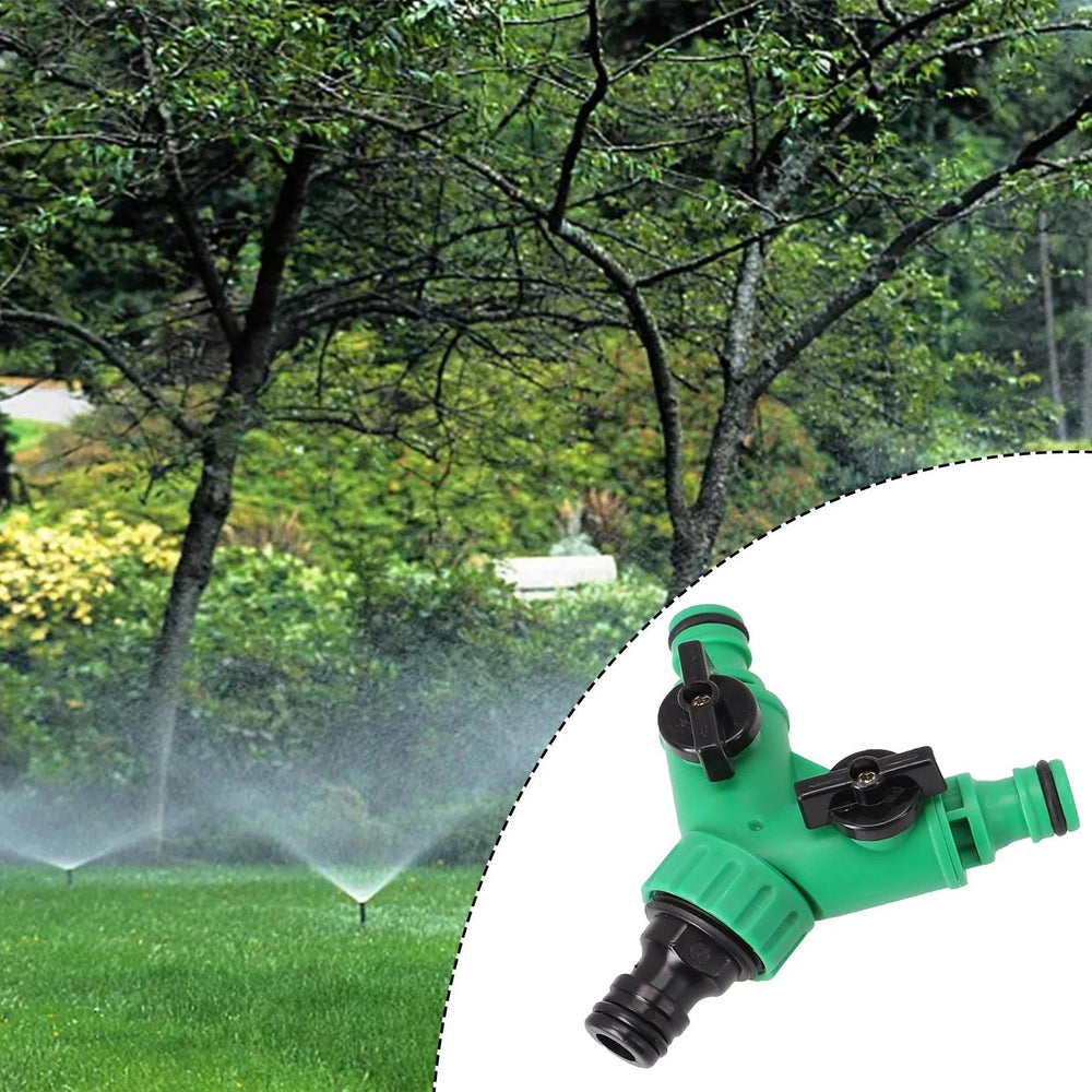 2 Way Garden Water Pipe Connector - Y Shape Hose Splitter Valve with Switch for Efficient Water Control