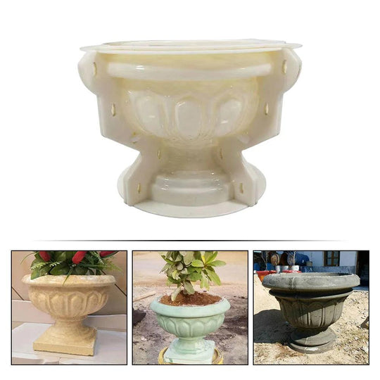 Large Planter Urn Mold for Concrete | Durable Plastic Flower Pot Mold | DIY Garden Urn Planters, Pedestal Planters, Outdoor Use