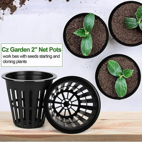 50/100pcs 2 Inch Hydroponic Net Pots – Slotted Mesh Wide Lip Plant Baskets for Vegetable Gardens