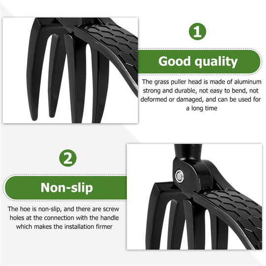 Weeding Head Replacement Claw Tool - Metal Foot Pedal Weed Puller for Stand-Up Gardening and Root Removal