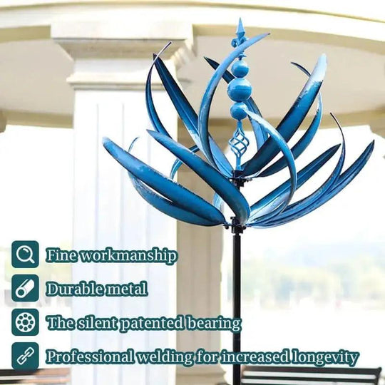 Harlow Kinetic Wind Sculpture 3D Windmill | Metal Wind Spinner Yard Art | Wind Powered Garden Decor