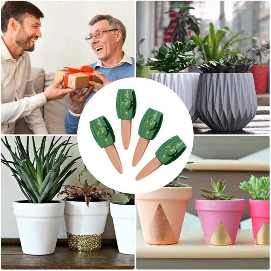 Efficient Plant Watering Insert - Cactus shaped Terracotta Watering Spikes for Garden & Potted Plants