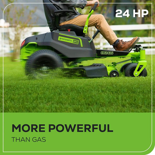 Electric Riding Lawn Mower for Grass Cutting with 4 X 8.0Ah Batteries & 2 X Dual Port Turbo Chargers