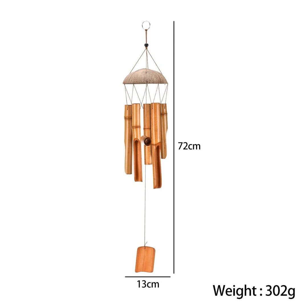 Handmade Unique Bamboo Wind Chimes - Large Cocunut and Bamboo Wind Bells, Unique Natural Bamboo Wind Chime for Outdoors, Weather Resistant