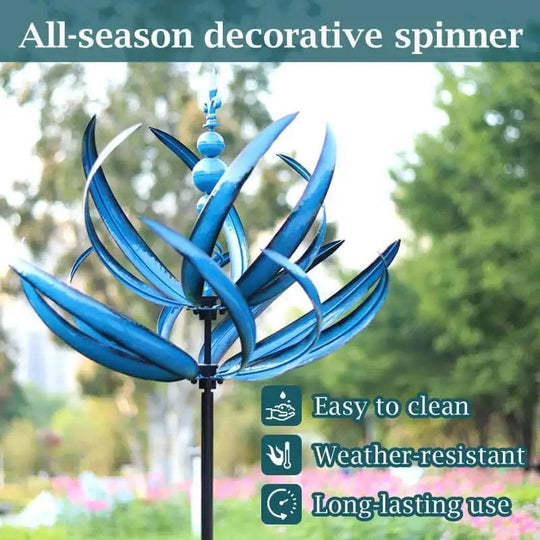 Harlow Kinetic Wind Sculpture 3D Windmill | Metal Wind Spinner Yard Art | Wind Powered Garden Decor