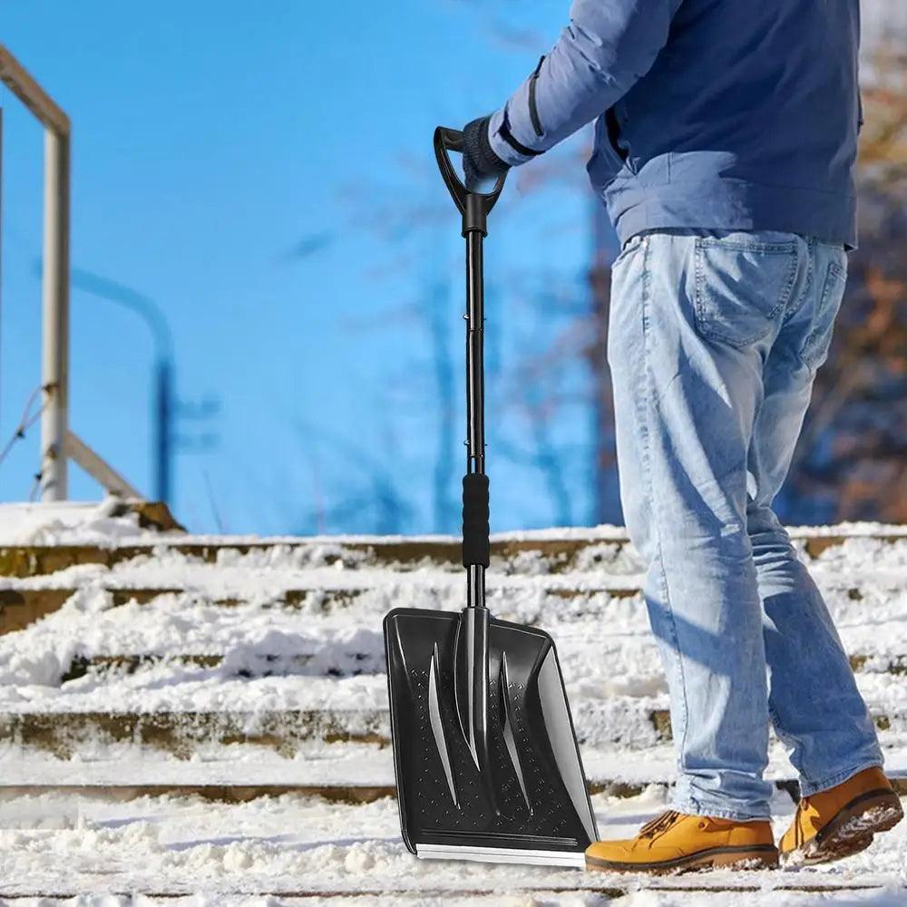 Detachable Aluminum Scoop Shovel for Snow, Ice, Metal Scoop Shovel for Walkways, Gardens and Cars