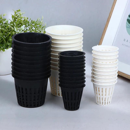 10Pcs Hydroponic Mesh Pots – 2 Inch & 3 Inch Slotted Net Cups for Orchids and Soilless Planting