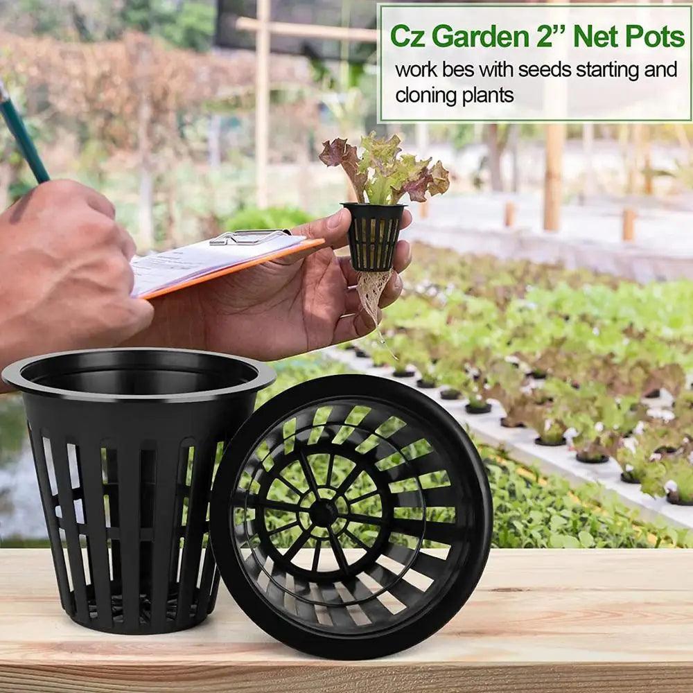 50/100pcs 2 Inch Hydroponic Net Pots – Slotted Mesh Wide Lip Plant Baskets for Vegetable Gardens