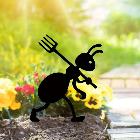 1PCS Decorative Metal Garden Stakes - 9.84” Metal Black Ants Yard Decor for Ant Lovers - Cute Garden Stake Decor for Outdoor Spaces