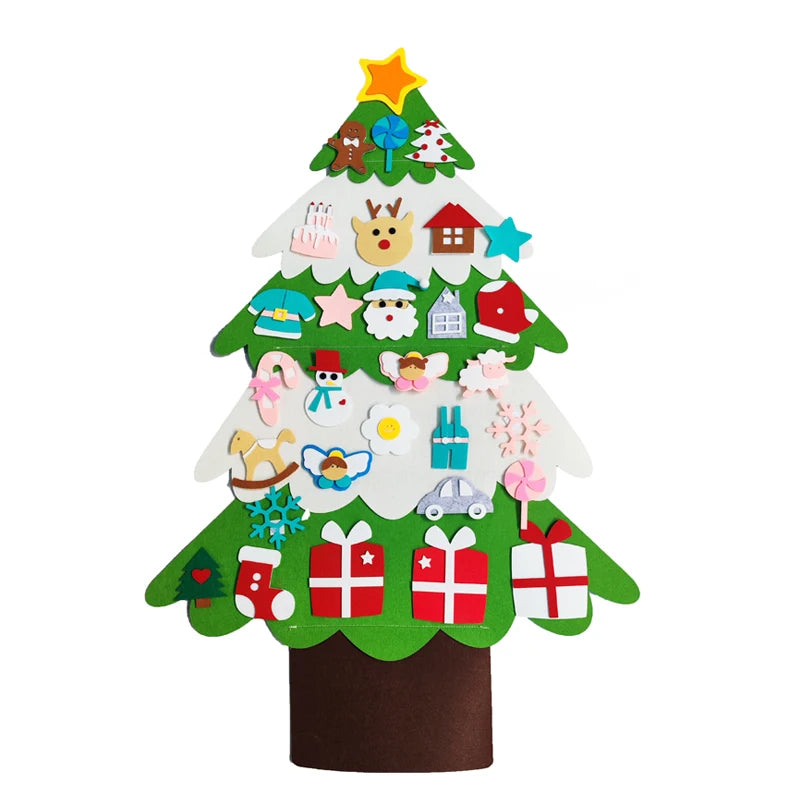 2D and 3D DIY Felt Christmas Tree for Christmas Decoration & Kids Gifts