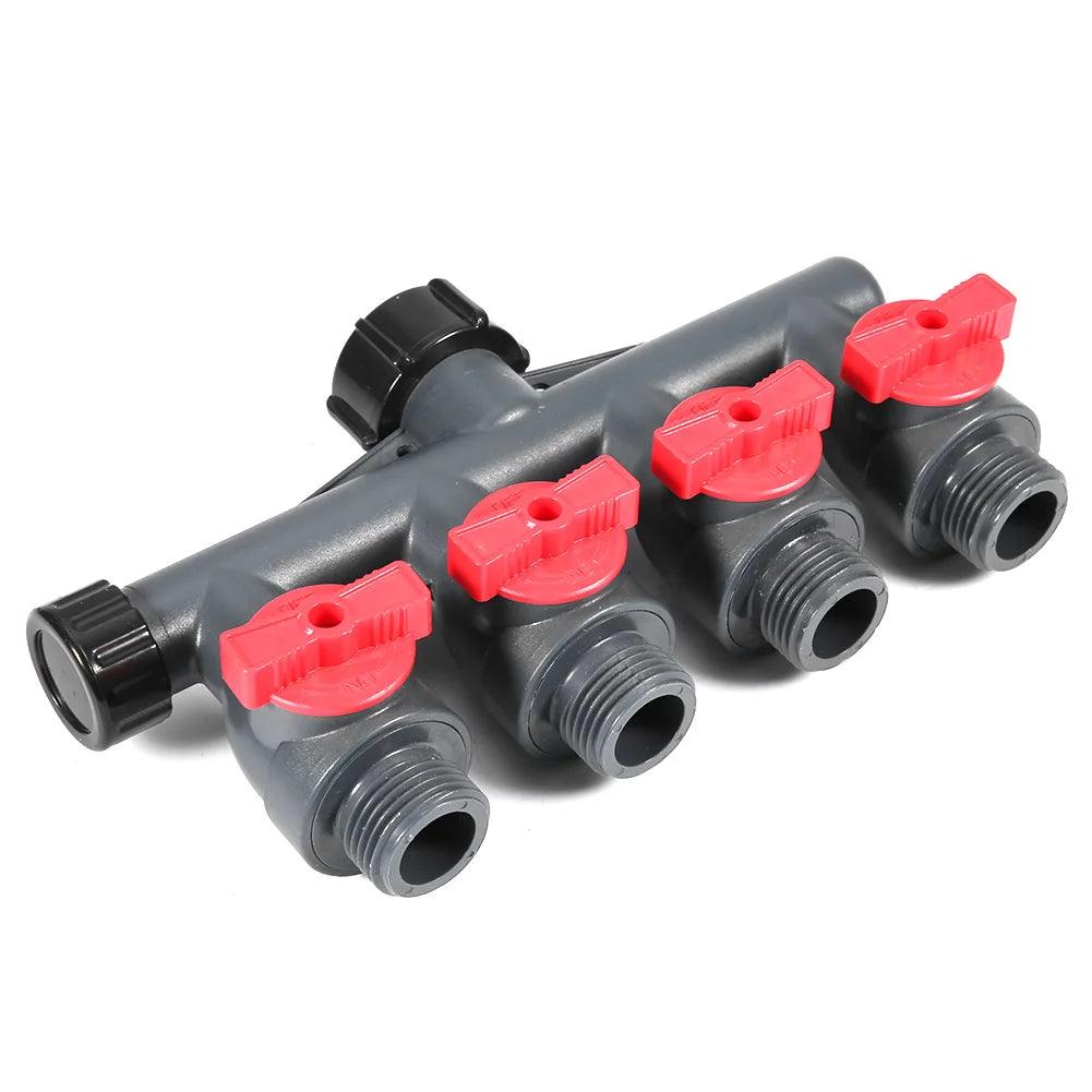 Heavy Duty G3/4in Water Faucet Hose Splitter with Valve – Durable Garden Water Connector Adapter