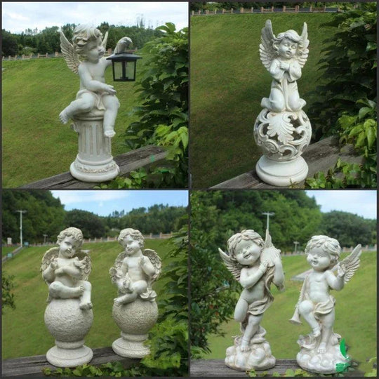 Multiple Outdoor Resin Angel Statues - Garden Decoration, Angel Figurine, and Angel Sculpture