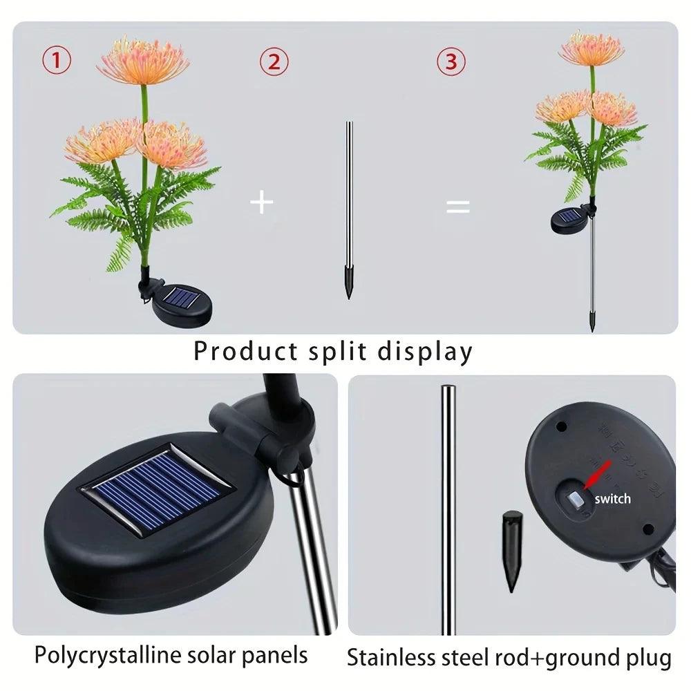 Solar Firefly Garden Lights - Waterproof Swaying Flower Lights for Outdoor Pathways