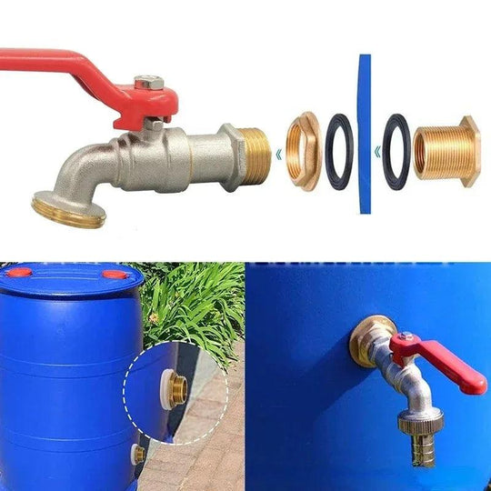 1/2'' & 3/4'' Double Head Water Splitter Connector - Garden Hose Faucet Splitter Adapter with Valve Switch for Efficient Irrigation