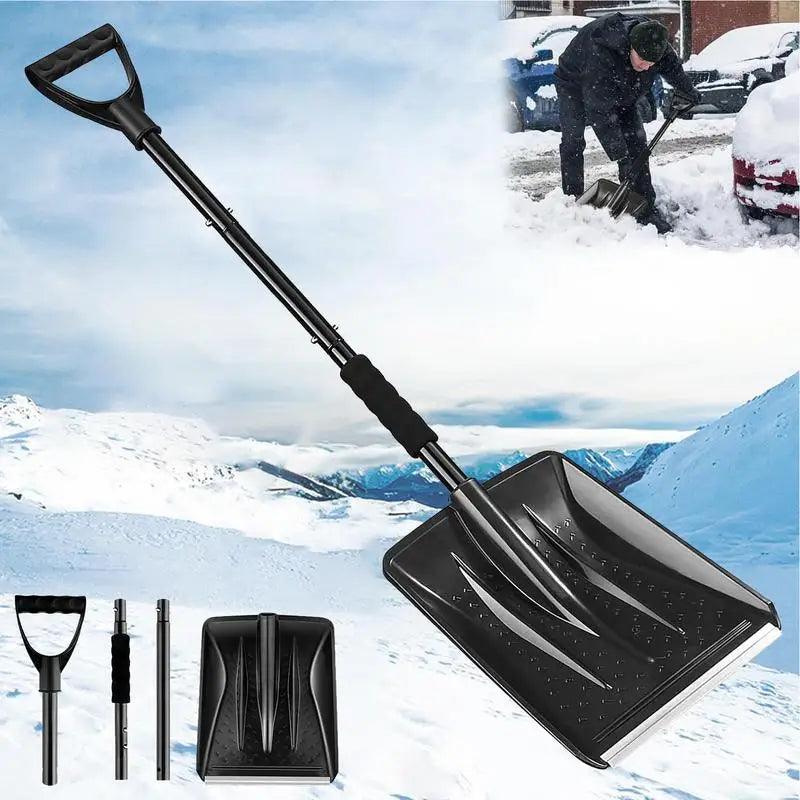 Detachable Aluminum Scoop Shovel for Snow, Ice, Metal Scoop Shovel for Walkways, Gardens and Cars