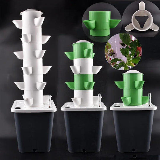 2/3/4/5/6 Tiers Vertical Tower Vegetable Planters Home Garden Balcony Hydroponic Grow System DIY Soilless Culture Planting Pot