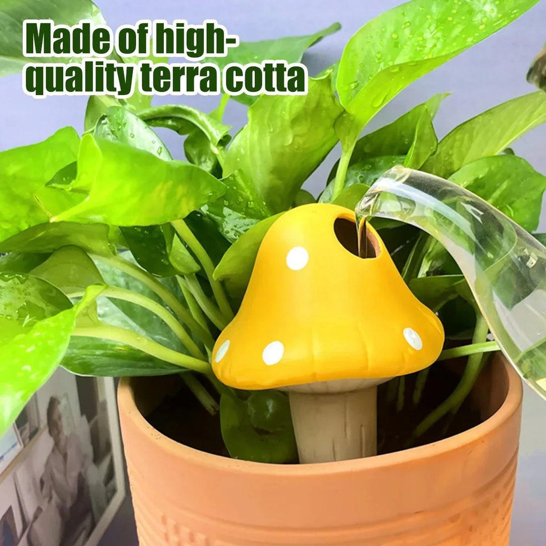 4Pcs Terracotta Ceramic Self-Watering Spikes - Cartoon Lazy Automatic Drip Irrigation System Water Dripper Device for Indoor Outdoor Plants