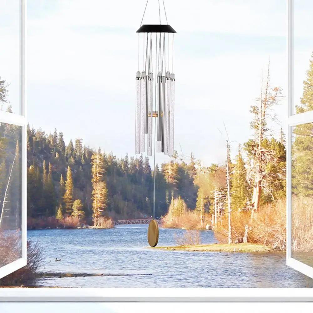 Solar Wind Chimes - 4.92” x 32.68” LED Lighted Waterproof ABS Wind Bell, Eco-Friendly Solar Powered Wind Chime with Hook, Perfect for Outdoors