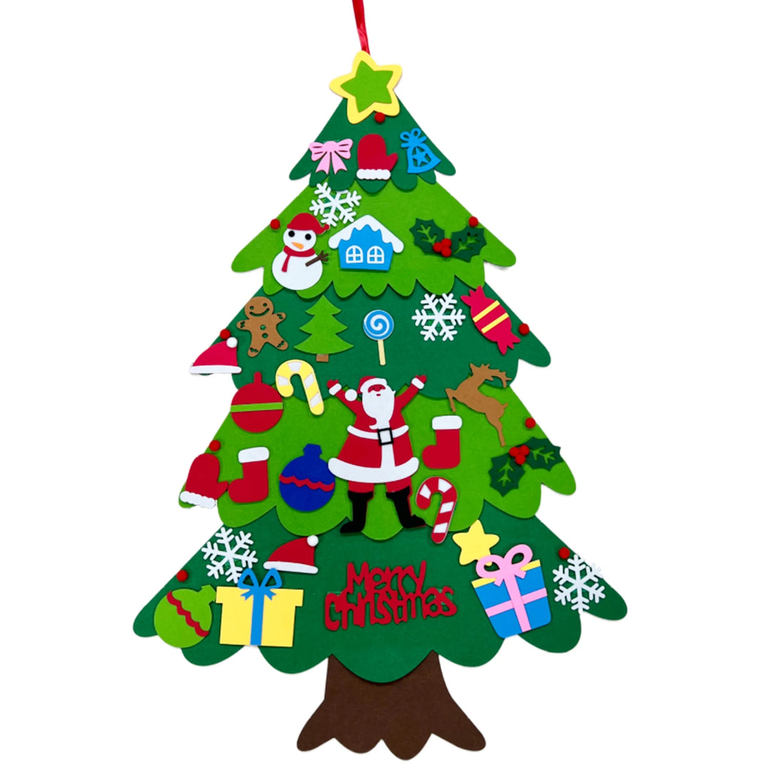 2D and 3D DIY Felt Christmas Tree for Christmas Decoration & Kids Gifts