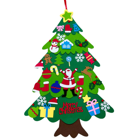 2D and 3D DIY Felt Christmas Tree for Christmas Decoration & Kids Gifts