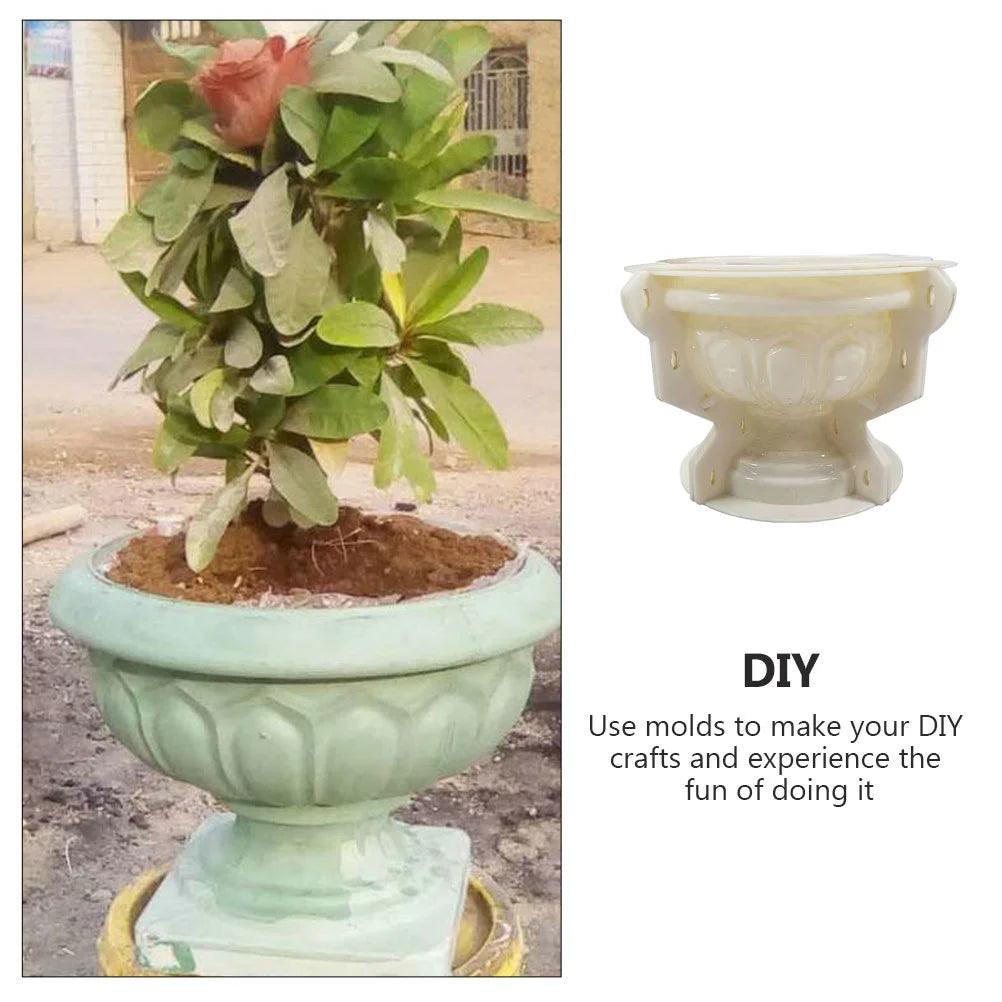 Large Planter Urn Mold for Concrete | Durable Plastic Flower Pot Mold | DIY Garden Urn Planters, Pedestal Planters, Outdoor Use