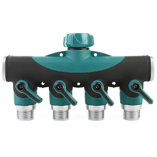 Heavy Duty 1-2-4 Way Garden Hose Splitter | Outdoor Faucet Splitter Adapter for Water Hose | Versatile Water Spigot Splitter