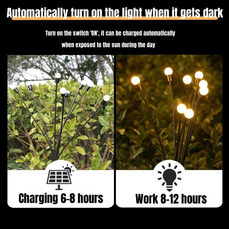 Solar Powered Firefly Lights - Waterproof Swaying Garden Lights for Pathway Decoration 6/8/10