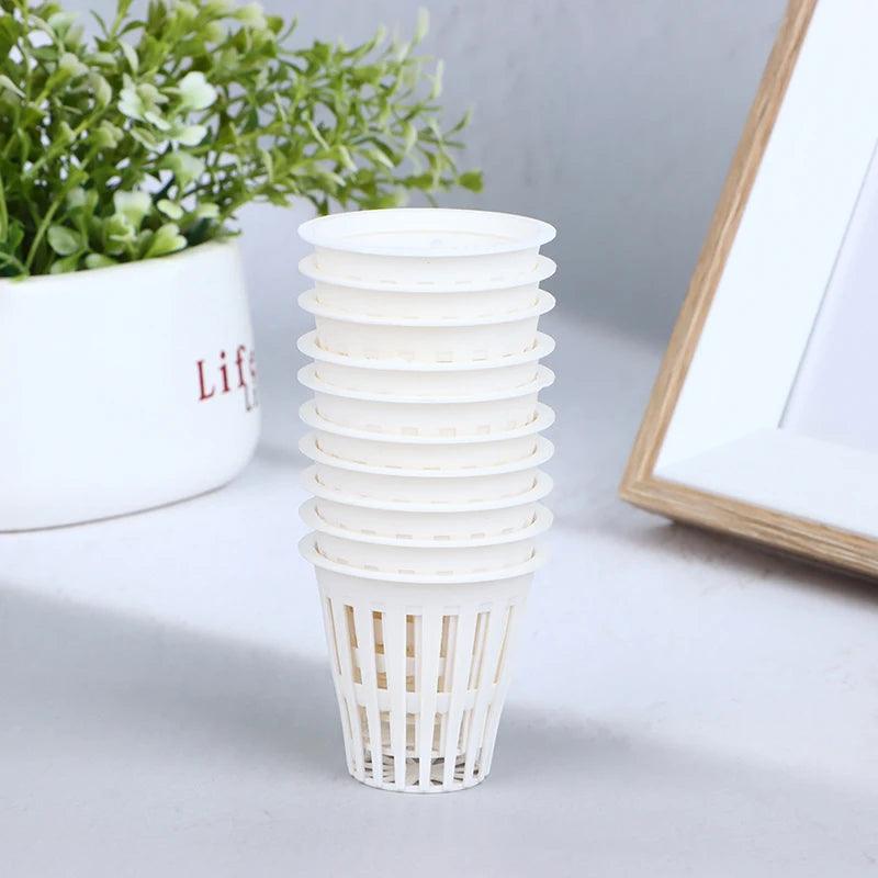 10Pcs Hydroponic Mesh Pots – 2 Inch & 3 Inch Slotted Net Cups for Orchids and Soilless Planting