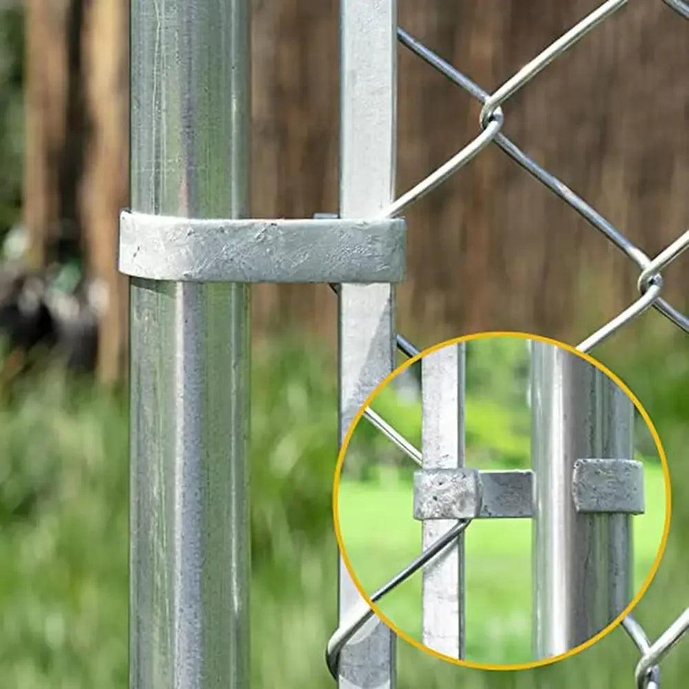 Adjustable 6 Foot Heavy Duty Galvanized Chain Link Fence Panel Kit - Anti-Rust, Privacy Chain Link Fence for Yard and Garden