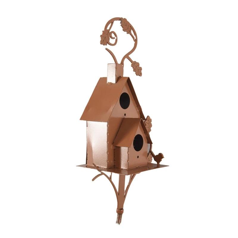 Unique Birdhouses with Pole | Metal Birdhouse Kits & Decorative Color of Copper Bird House Poles for Patio & Garden