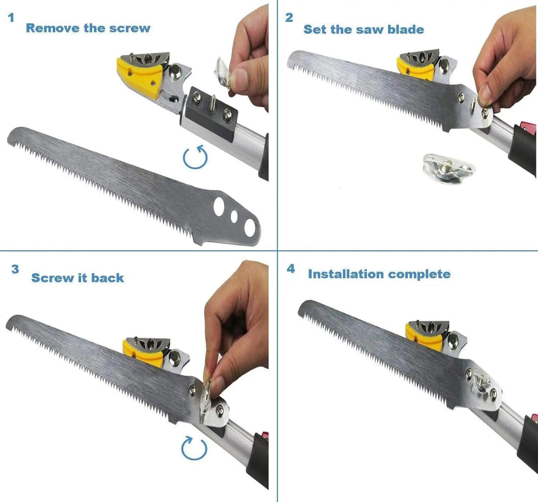 7.6 to 13 Foot Extendable Pole Saw & Pruner, 2 Sections, Lightweight Tree Pruner, Limb & Branch Trimmer