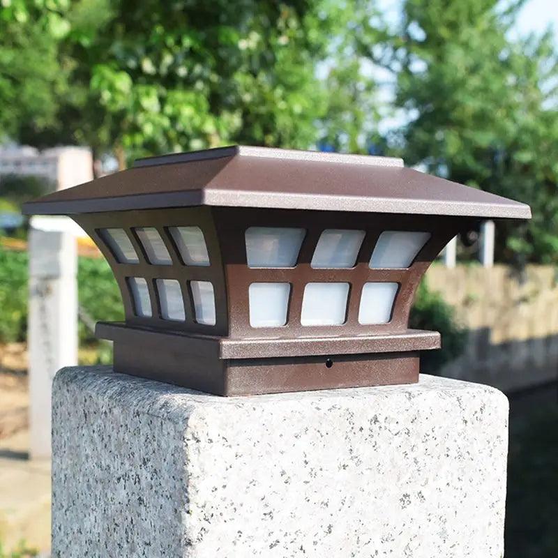 Solar Deck Post Lights for Outdoor Fence, Patio, and Yard - LED Post Cap Light with Warm/White SMD LED Lighting