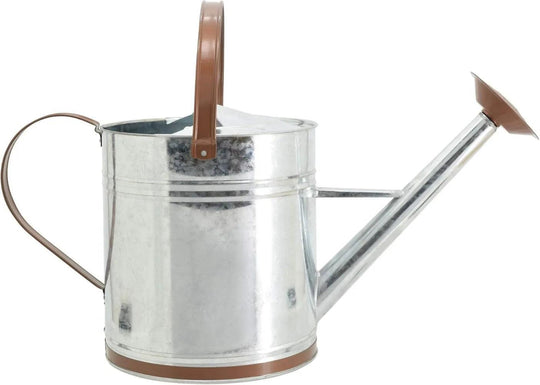 2.6 Gallon Classic Shiny Galvanized Metal Watering Can with Removable Spray Spout, Easy-Pour, suitable for Indoor and Outdoor Gardeing