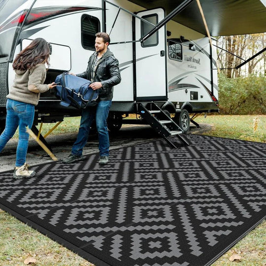 9x12 Outdoor Rug for Patio | Waterproof Large Mat | Available in 9x18, 10x14, 6x9, 8x10 | Reversible Plastic Camping Rugs for RV, Porch, Deck, Balcony