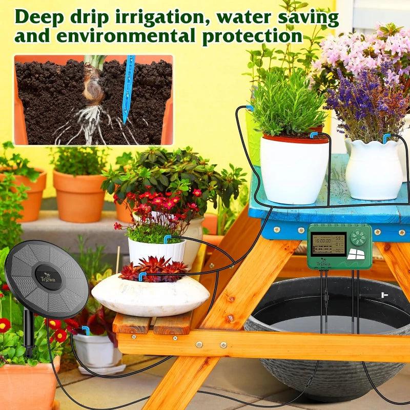 3W DIY Solar Irrigation Kit with 15 Meter Hose – Garden Balcony & Greenhouse Drip Irrigation System