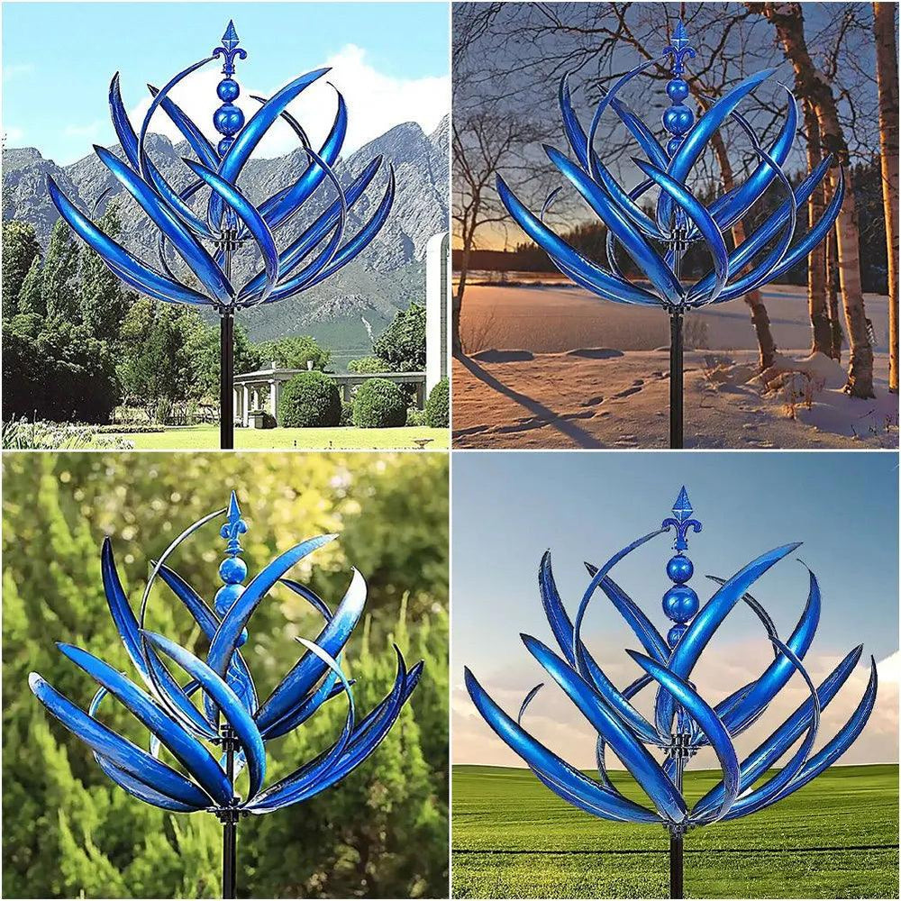 Harlow Kinetic Wind Sculpture 3D Windmill | Metal Wind Spinner Yard Art | Wind Powered Garden Decor