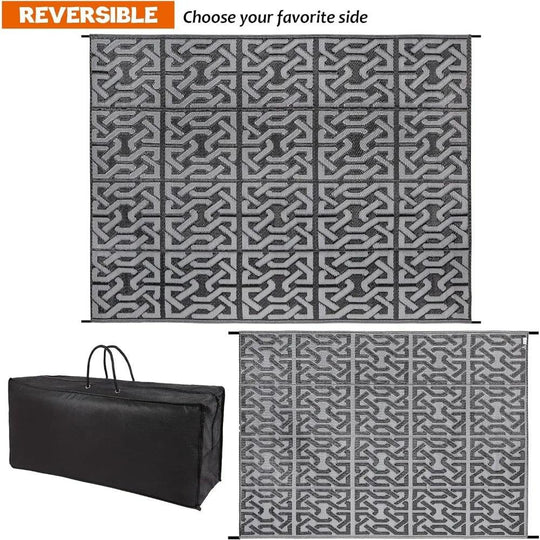 9' x 12' Outdoor Rug, Premium Plastic Straw Rug for Patio, Deck, and More – Reversible, UV Stabilized, Available in 5' x 8', 9' x 12', 9' x 18' Sizes