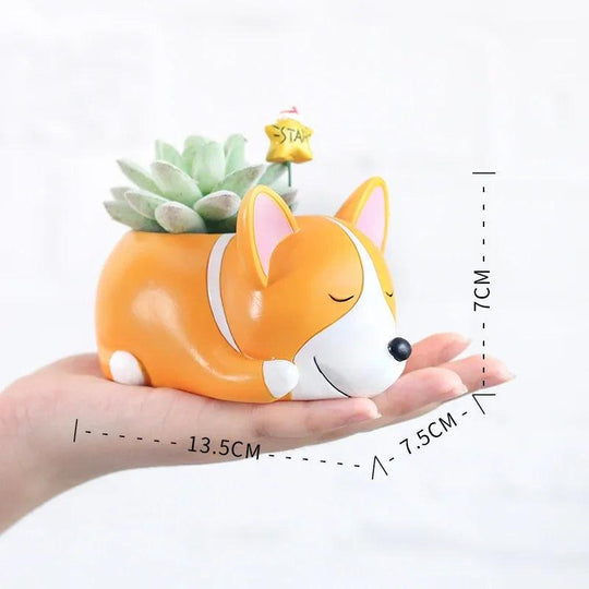 Cute Puppy Corgi Planter - Mini Succulent Pot for Bonsai