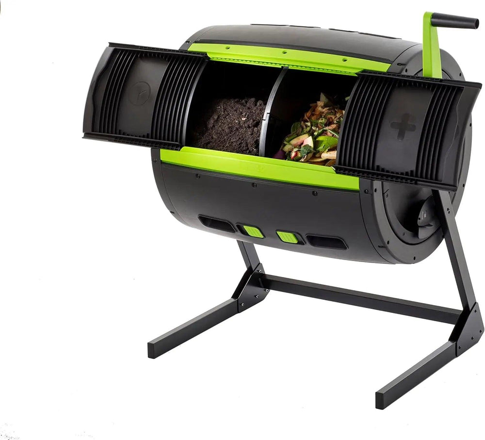 65 Gallon Two-Stage Compost Tumbler with Large Double Doors – Efficient Rotating Compost Bin for Quick Decomposition