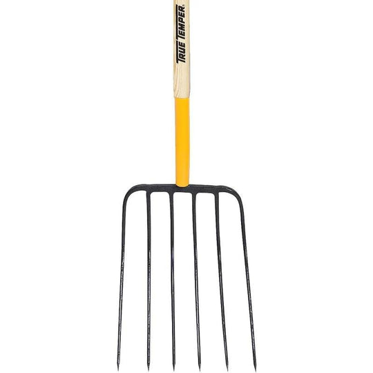 48-inch Tine Steel Pitch Fork with Hardwood Handle, Ideal Garden Pitchfork Tool for Manure, Mulch, and Compost